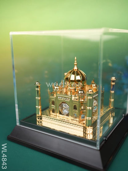 Gold Plated Taj Mahal with Acrylic Cabinet - WL4843