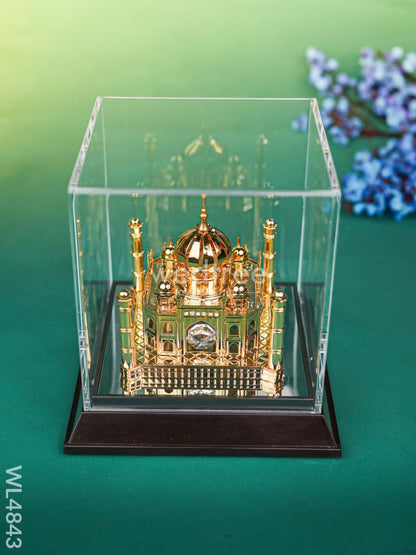 Gold Plated Taj Mahal with Acrylic Cabinet - WL4843