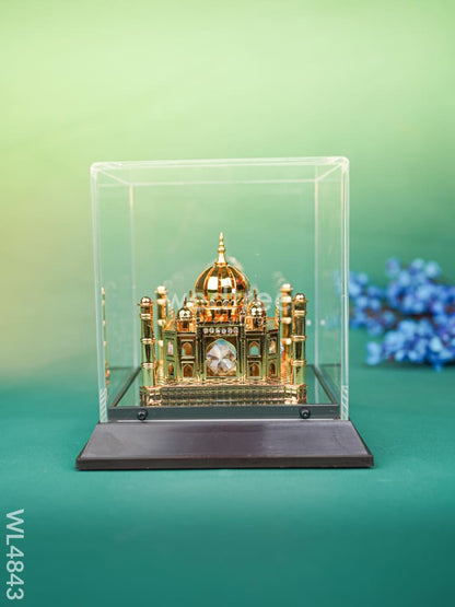 Gold Plated Taj Mahal with Acrylic Cabinet - WL4843