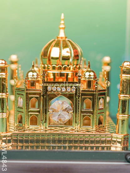 Gold Plated Taj Mahal with Acrylic Cabinet - WL4843