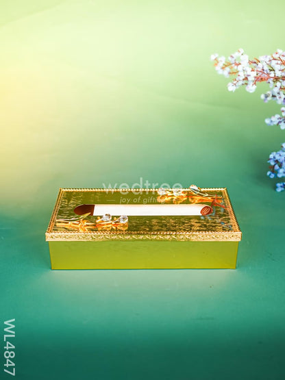 Gold Plated Tissue Box Holder - WL4847