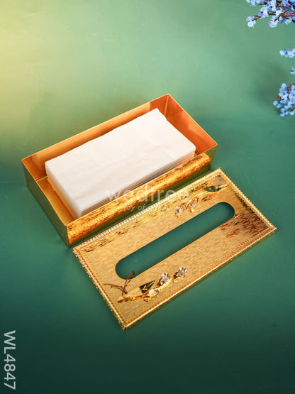 Gold Plated Tissue Box Holder - WL4847