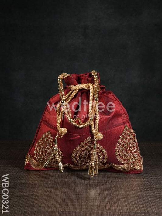 Golden Embroided Potli Bag - WBG0321
