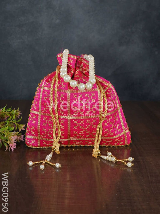Golden Embroidery Design Potli Bag - WBG0950
