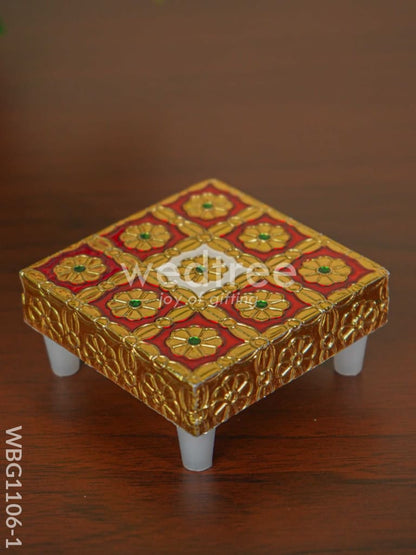 Golden Finished Red Meenakari Manai - WBG1106