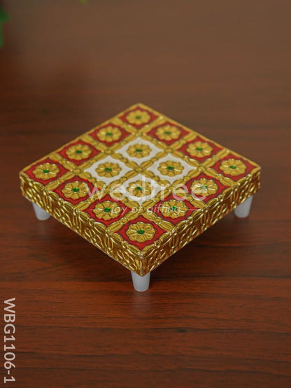 Golden Finished Red Meenakari Manai - WBG1106