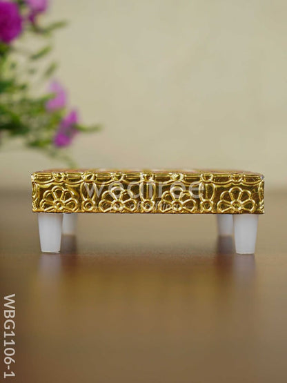 Golden Finished Red Meenakari Manai - WBG1106