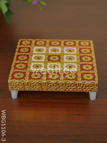 Golden Finished Red Meenakari Manai - WBG1106