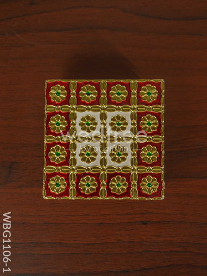 Golden Finished Red Meenakari Manai - WBG1106