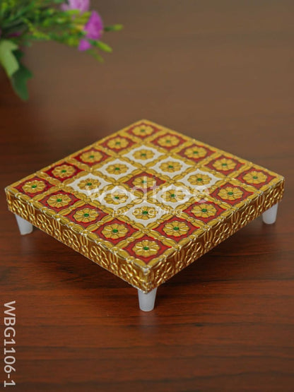 Golden Finished Red Meenakari Manai - WBG1106