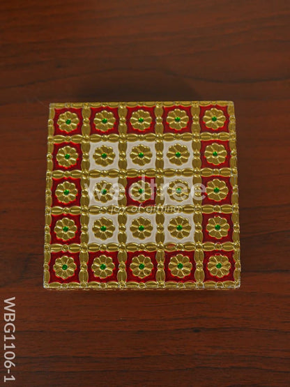 Golden Finished Red Meenakari Manai - WBG1106