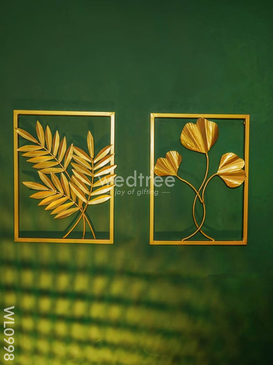 Golden Leaf Metal Wall Hanging (Set of 2) - WL0998