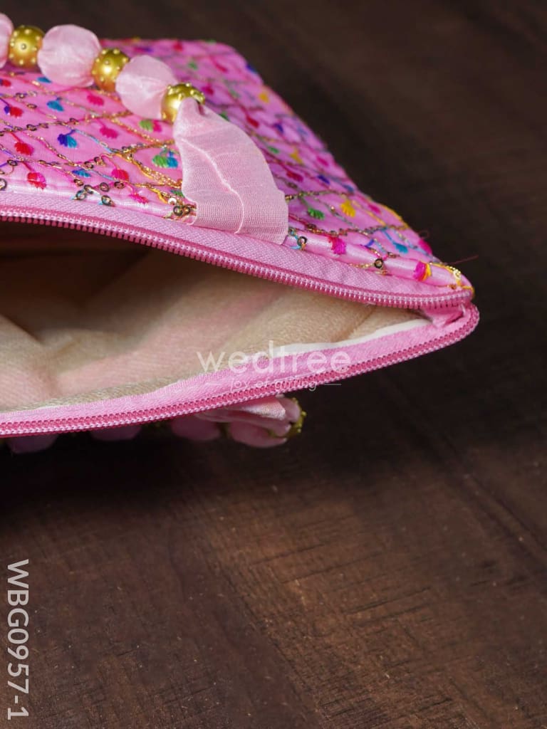 Hand Bag with Allover Thread Embroidery  - WBG0957-1