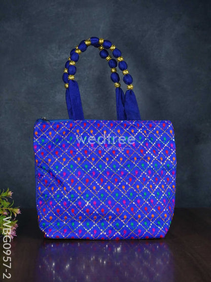 Hand Bag with Allover Thread Embroidery  - WBG0957-2