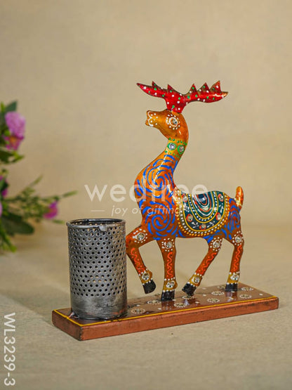 Hand Painted Deer Pen Stand - WL3239-3