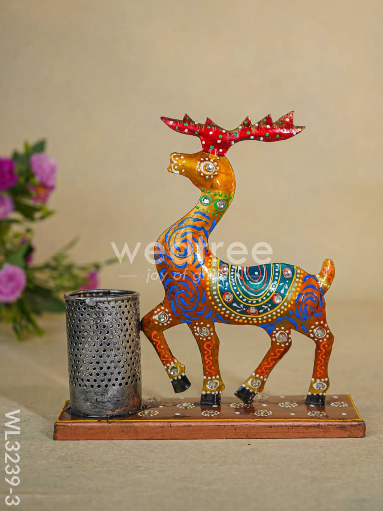 Hand Painted Deer Pen Stand - WL3239-3