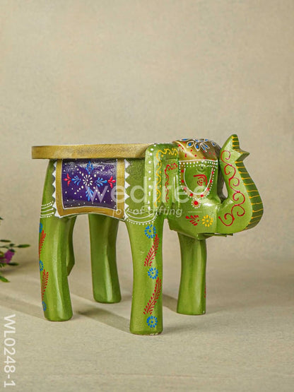 Hand Painted Elephant stool - 8 inch - WL0248-1