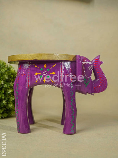 Hand Painted Elephant stool - 8 inch - WL3363