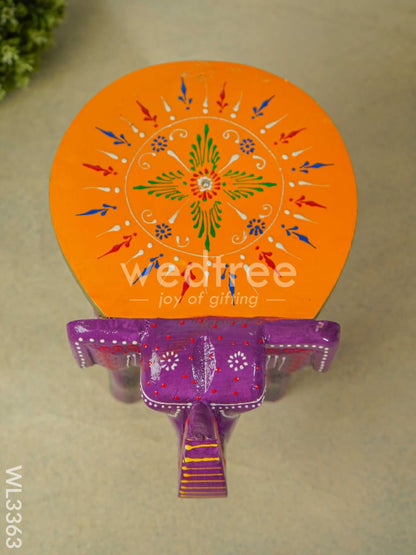Hand Painted Elephant stool - 8 inch - WL3363