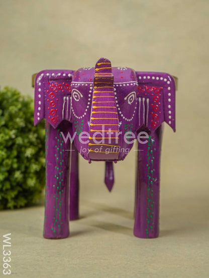 Hand Painted Elephant stool - 8 inch - WL3363