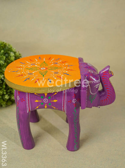 Hand Painted Elephant stool - 8 inch - WL3363