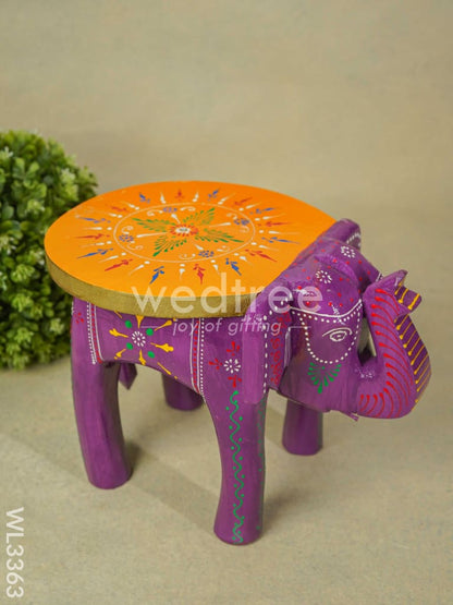 Hand Painted Elephant stool - 8 inch - WL3363