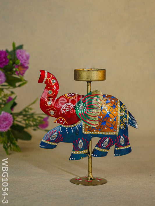 Hand-painted Elephant T-Light Holder - WBG1054-3