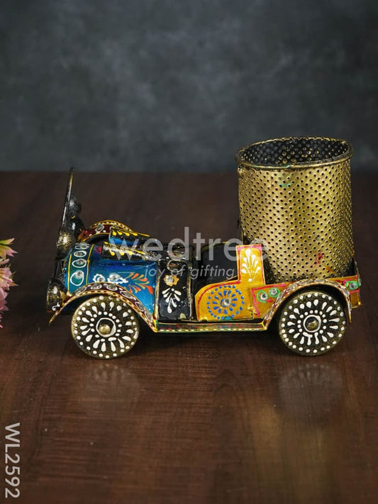 Hand Painted Metal Pen Stand - Jeep - WL2592