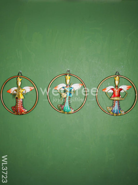 Hand painted Musical Angels wall hanging frame - Set of 3 - WL3723