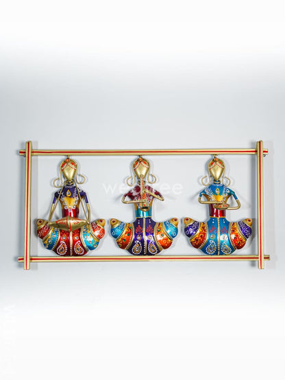 Hand Painted Wall Hanging Frame of Rajasthani Musicians - WL1875-1