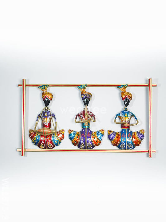 Hand Painted Wall Hanging Frame of Rajasthani Musicians - WL1875-2
