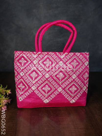 Handbag with Chikankari Work (Assorted) - WBG0652