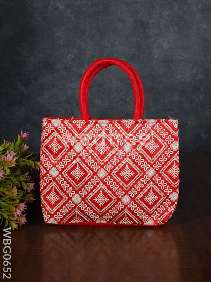 Handbag with Chikankari Work (Assorted) - WBG0652