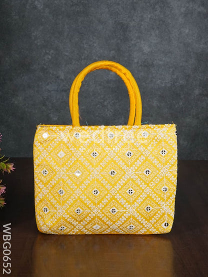 Handbag with Chikankari Work (Assorted) - WBG0652