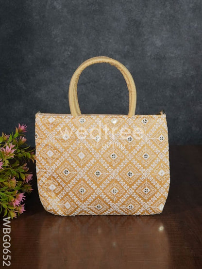 Handbag with Chikankari Work (Assorted) - WBG0652