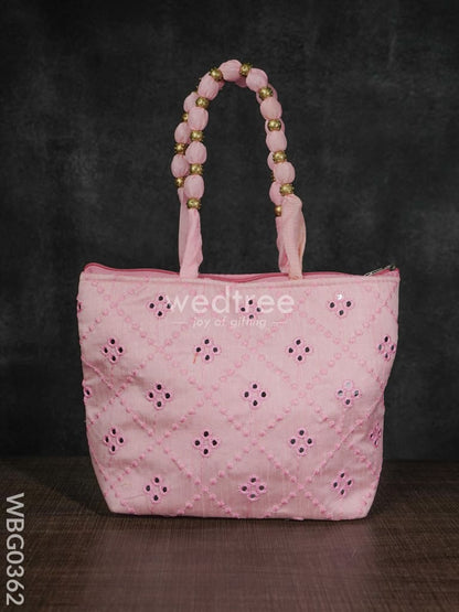 Handbag with Golden beads and Mirror Embroidery - WBG0362