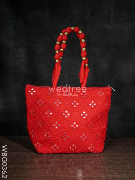 Handbag with Golden beads and Mirror Embroidery - WBG0362