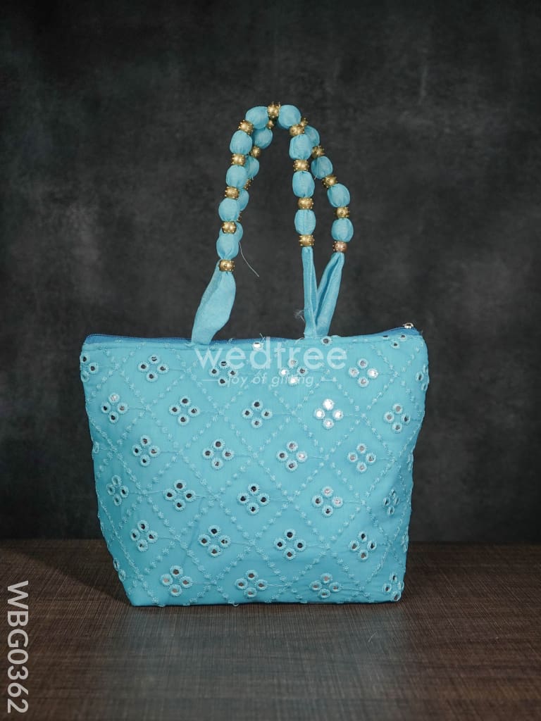 Handbag with Golden beads and Mirror Embroidery - WBG0362