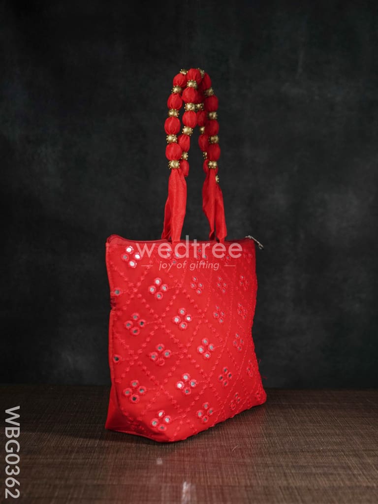 Handbag with Golden beads and Mirror Embroidery - WBG0362