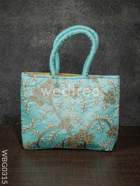 Handbag with Golden Floral Embroidery - WBG0315