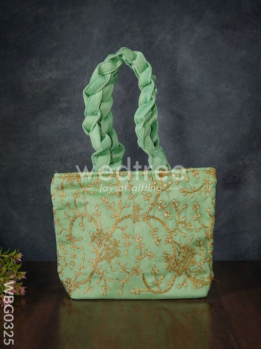 Handbag with  Golden Floral Embroidery - WBG0325