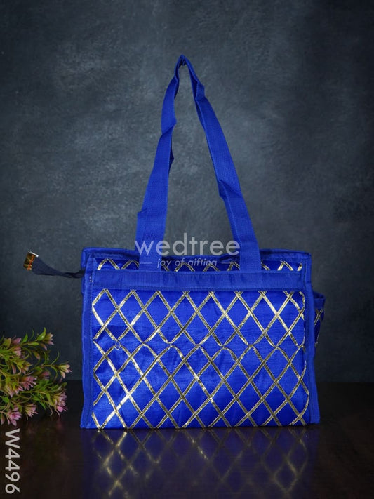Handbag with Golden Lace Work - W4496