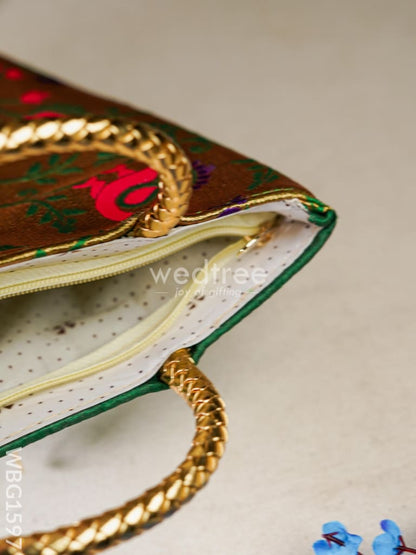 Handbag with Golden Peacock Design - WBG1597