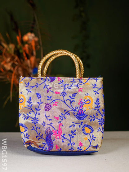 Handbag with Golden Peacock Design - WBG1597