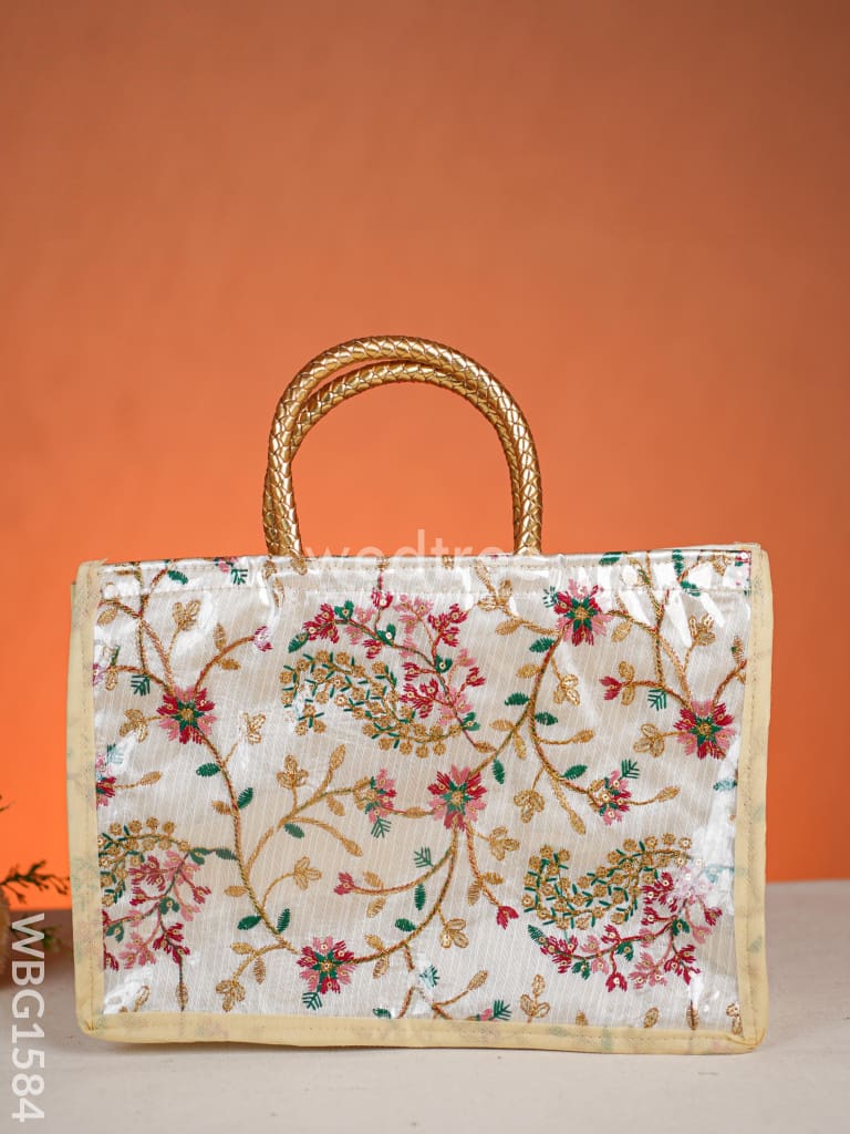 Handbag with Golden Sherwani Design - WBG1584
