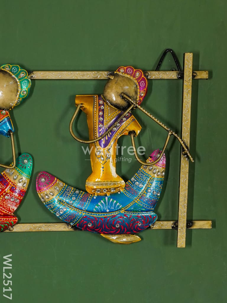 Handpainted Metal 3 Musician in Frame - WL2517