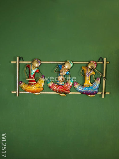 Handpainted Metal 3 Musician in Frame - WL2517
