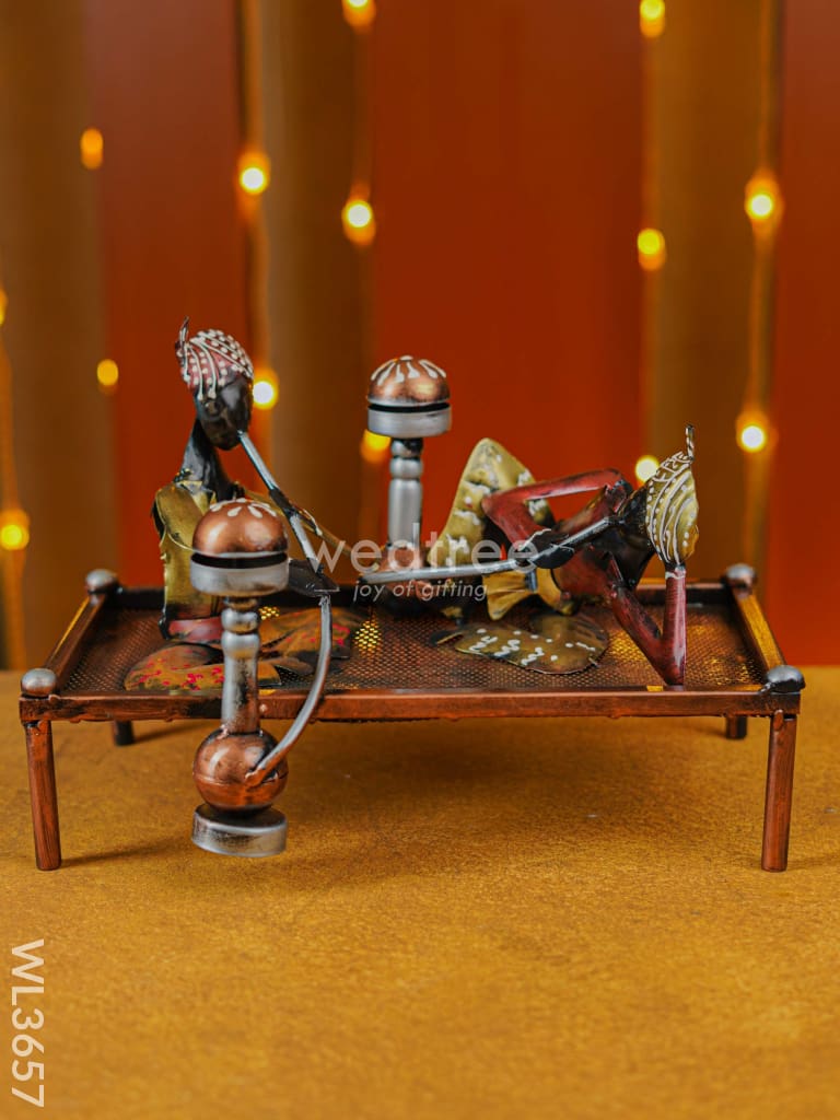 Handpainted Rajasthani Hookah Men Showpiece - WL3657