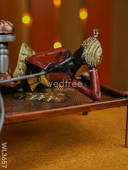 Handpainted Rajasthani Hookah Men Showpiece - WL3657
