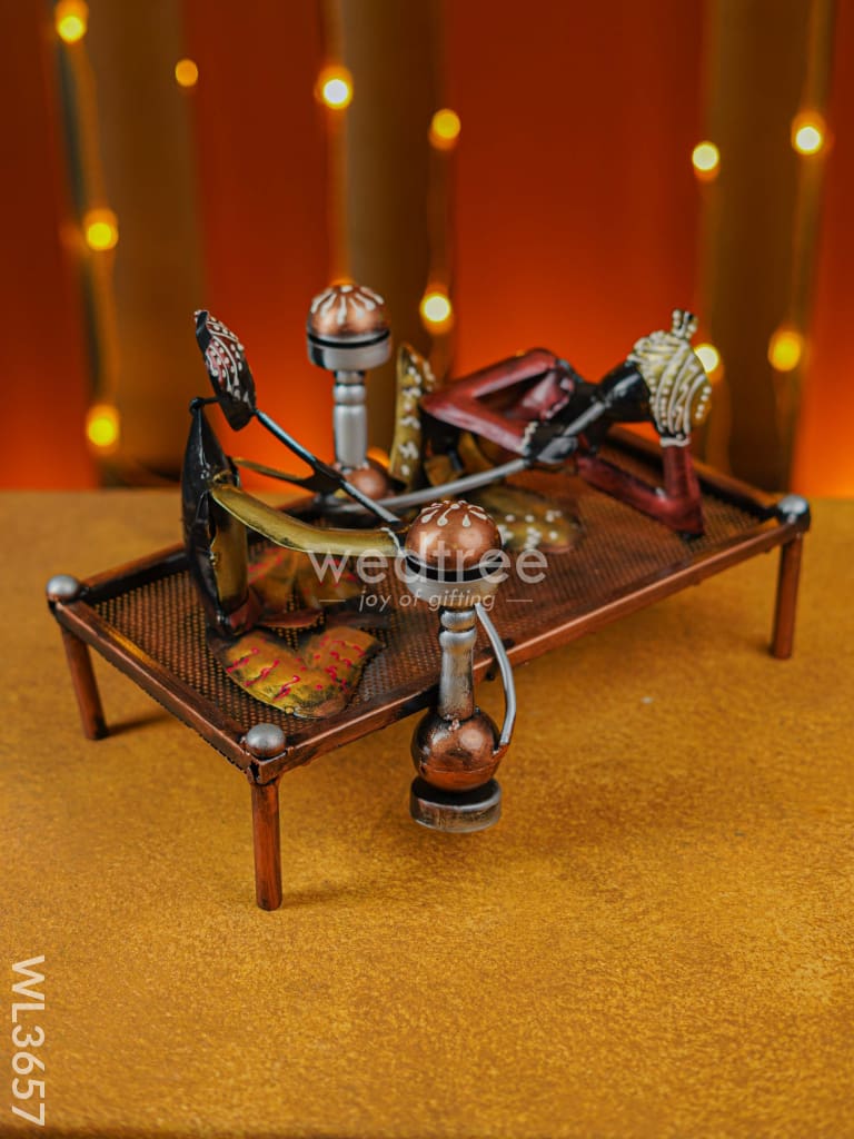 Handpainted Rajasthani Hookah Men Showpiece - WL3657